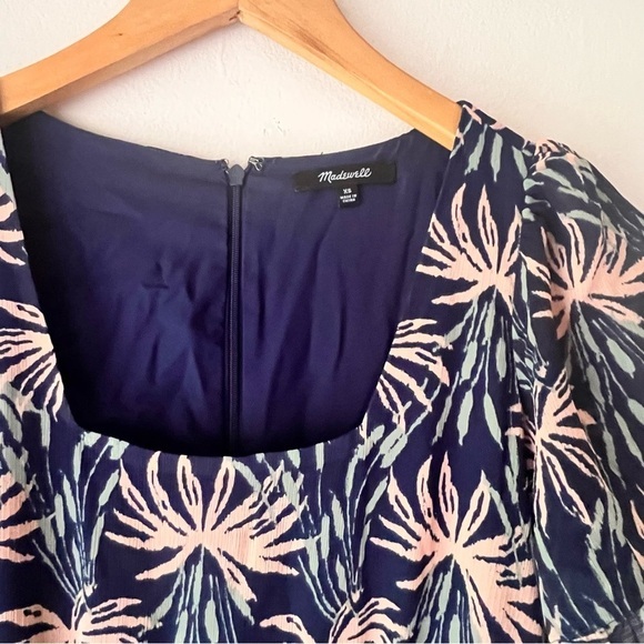 MADEWELL Ruffle-Sleeve Midi Dress in Oasis Palms SIZE XS - Picture 6 of 14